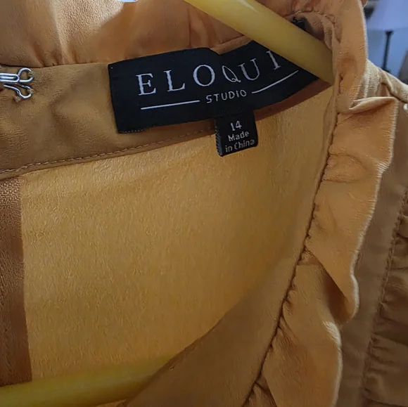 Eloquii Mustard Yellow Ruffle Dress - Picture 3 of 3